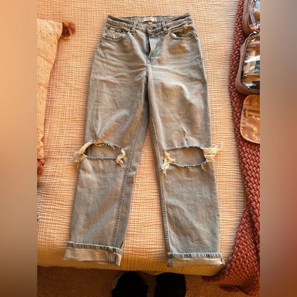 Abercrombie 90s straight ultra high rise Jean, curve love - Picture 1 of 3